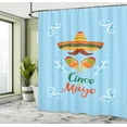 thumbnail image 4 of Ambesonne Cinco de Mayo Shower Curtain, Maracas and Sombrero, 69"Wx75"L, Baby Blue Multicolor, 4 of 4