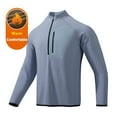thumbnail image 5 of PiGOGI Men's Fleece Shirt Jacket Long Sleeve Performance Half Zip High Neck Pullover Quick Dry Golf Workout Athletic Tops Blue XL, 5 of 6