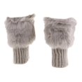 thumbnail image 1 of 5 Botas De Punto Esponjoso Con Ribete De Piel En Los Puños, Calentadores De Piernas, Mangas De Calcetín Para Botas, Gris Claro Sunnimix calentador de piernas de punto para mujer, 1 of 8