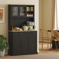 thumbnail image 2 of HOMCOM Freestanding Kitchen Cabinet with Wide Countertop, Tall Pantry Cabinet with Adjustable Shelves, Modern Hutch for Dining Room, Black, 2 of 9
