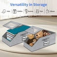 thumbnail image 6 of Aokeyee Hat Boxs for Baseball Caps - 2PCS Hat Organizer for Closet Stackable Storage with Clear Window Lid, Breathable Fabric (Grey), 6 of 6