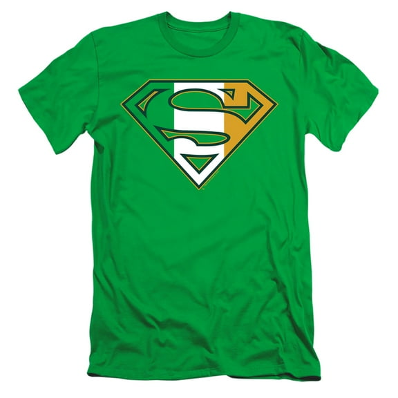Superman Irish Shield Adult 30/1 T-Shirt Kelly Green