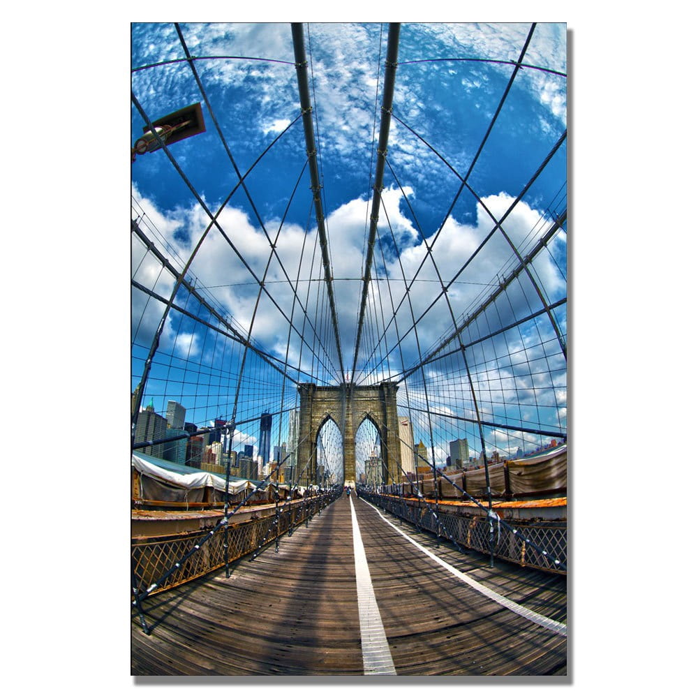 Trademark Art "Brooklyn Bridge" Canvas Wall Art by CATeyes