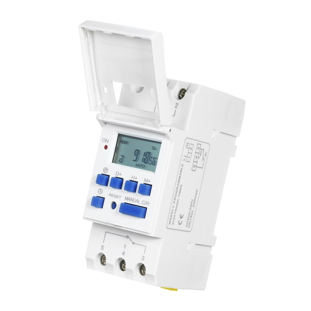 7 Day Digital Programmable Timer, LCD Display, Built In Rechargeable Battery for Street Lamps, Home Appliances