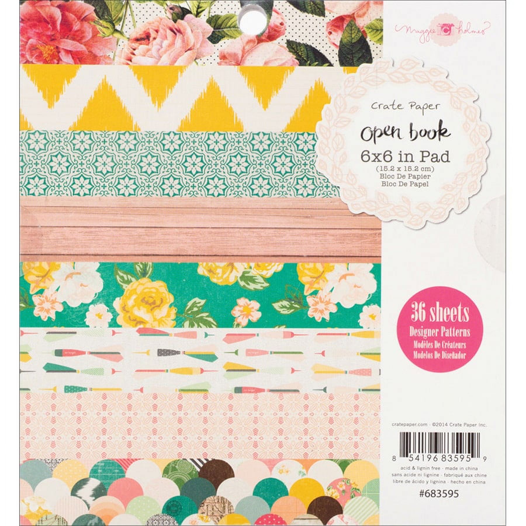 American Crafts Crate Paper Paper Pad 6"X6" 36/Pkg-Maggie Holmes Open Book - image 2 of 2