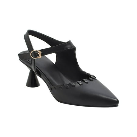 

TTQLVZJGSE Women s Simple Summer Comfortable Lightweight Flat Bottom Slope with Casual Sandals able Faux Leather Mid-heel With Metal Buckle Ladies Size 35-43 Shoes