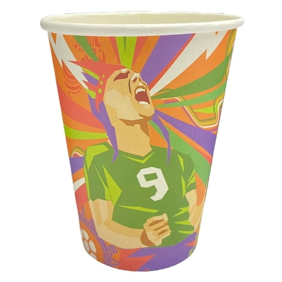 Vasos de cartón Great Value diseño mundial naranja 10 piezas