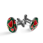 Watermelon Elegant Stainless Steel Cufflinks Set for Men | Suitable for Formal Attire | for Work or Evening Events