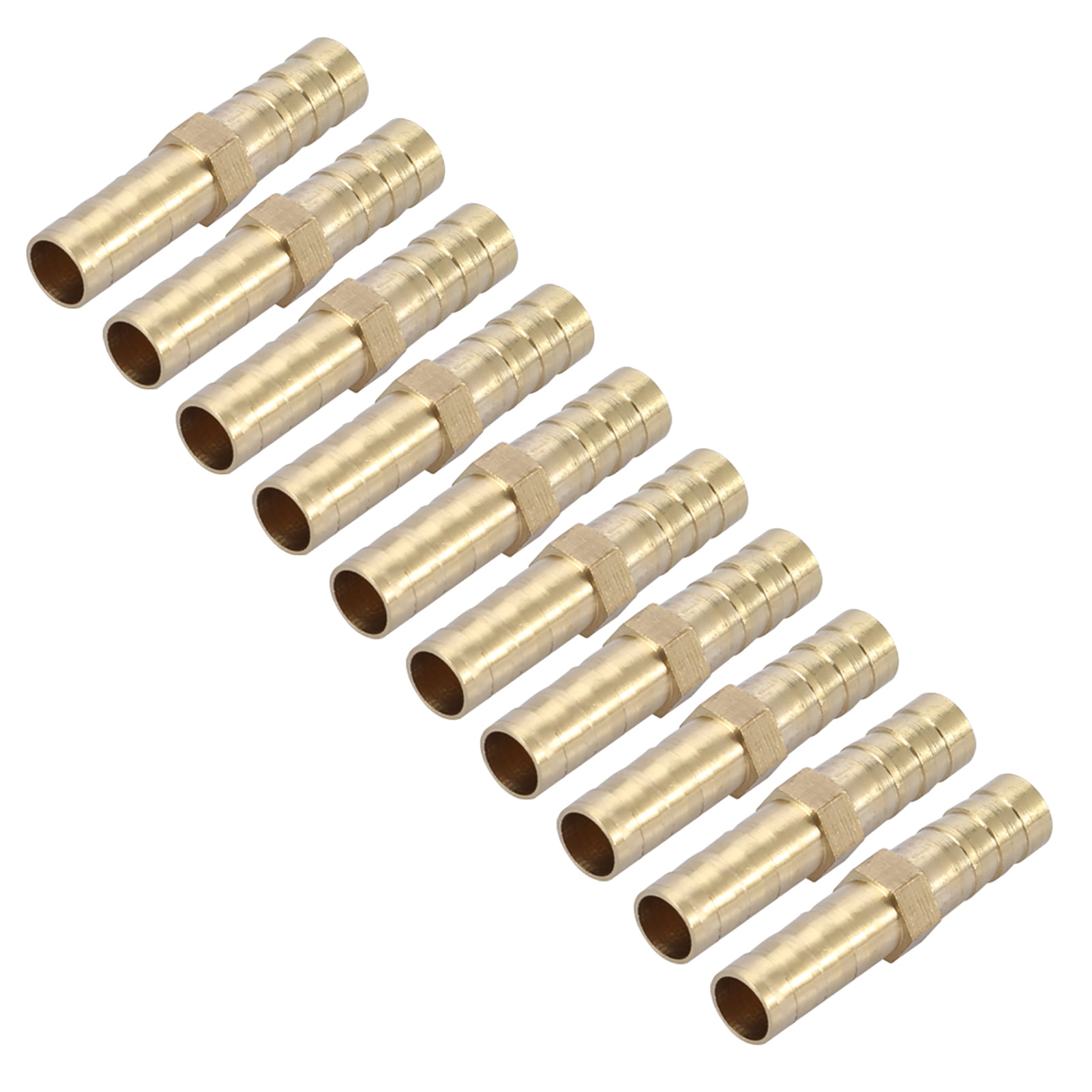 14mm 2pcs Boaby Brass Straight Barbed Connector Brass Barbed Straight 2-Way Pipe Connector Tube Joiner Fitting 6/8/10/12/14/16/20mm 