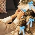 thumbnail image 5 of OEFNTAC Christmas Hand Made Ribbon Bow Dovetail Design for Tree Decoration Polyester Material 3.9x2.5in 10Pack Xmas Tree, 5 of 6