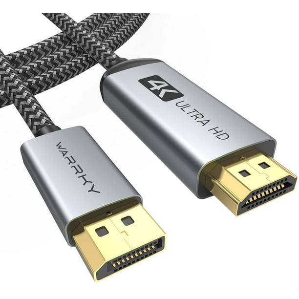 Adaptador de cable DisplayPort a HDMI WARRKY 4K de 15 pies