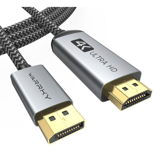 Adaptador de cable DisplayPort a HDMI WARRKY 4K de 15 pies