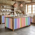 thumbnail image 4 of Rainbow Lines Cabinet Curtains 28" W x 51" L, Vertical Stripes Abstract Modern Under-Desk Privacy Dust Proof Drape Dishwasher Curtain Sink Skirt for Kitchen Closet Bathroom Laundry, 4 of 9