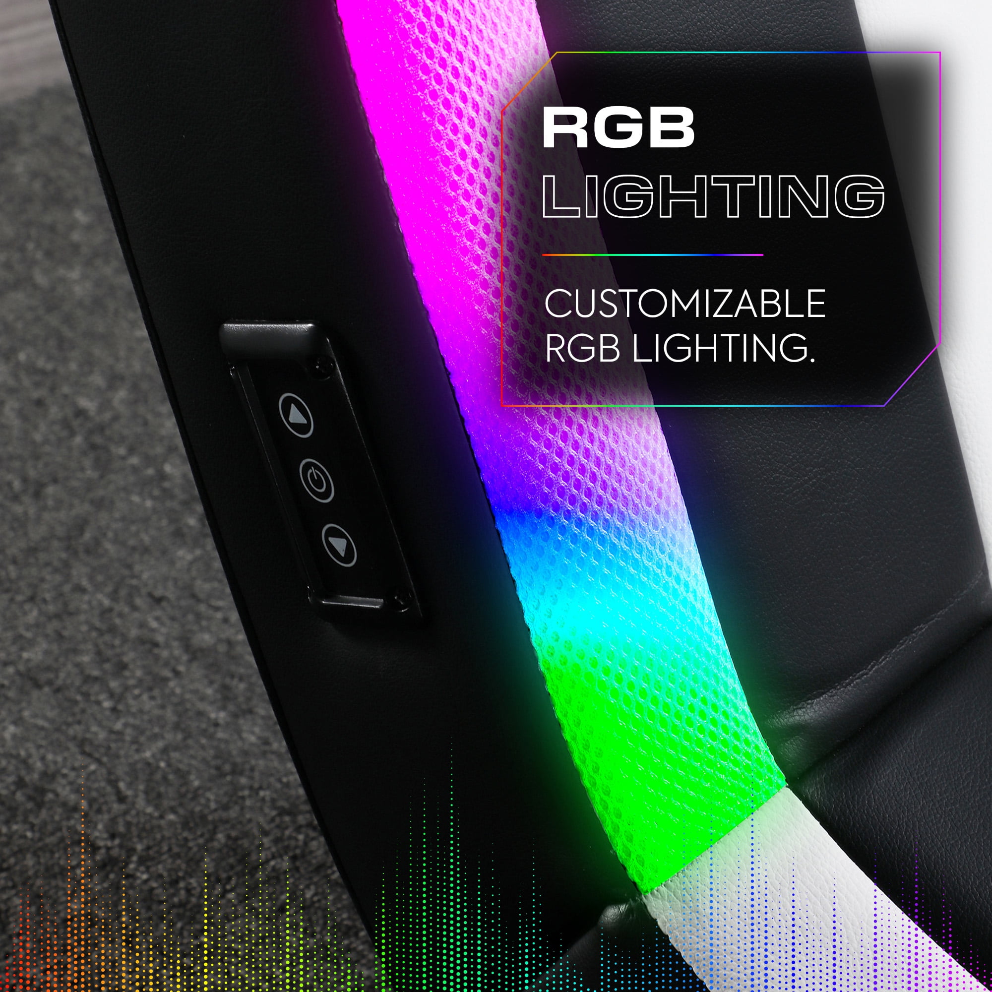 X Rocker Navigator Floor Rocker Gaming Chair with RGB Lighting, Black