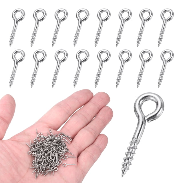 250 Pack Crochets à Vis, M1.2x13.2mm Boulons à Illets en Acier Inoxydable 304