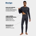 thumbnail image 3 of Woolcano Men’s 100% Merino Wool Base Layer Set Lightweight Thermal Underwear for Ski Winter Outdoor Sports, 3 of 6