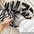 thumbnail image 4 of King Size Fitted Sheet Set - Vintage Rooster 3 Piece Bedding Sets 16" Deep Pocket Fitted Sheet with 2 Pillowcases, Black White Striped Watercolor Brushed Microfiber Hotel Luxury Bed Sheets, 4 of 9