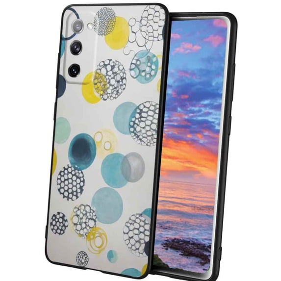 Compatible with Samsung Galaxy A02S(US Model) Phone Case, Geometric-Circles-143 Case Men Women, Flexible Silicone Shockproof Case for Samsung Galaxy A02S(US Model)