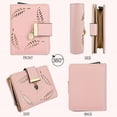thumbnail image 6 of Women's Short Purse Leather Medium Wallet Leaf Bifold Card Coin Holder Small Purses Buckle Zipper Clutch, 6 of 8