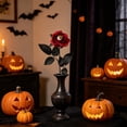 thumbnail image 6 of Halloween Gothic Flowers, Silk Halloween Roses Artificial Flowers, Long Faux Roses Bouquet for Wedding Centerpieces Halloween Gothic Decorations, 6 of 6