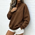 thumbnail image 6 of Horkkom Quarter Zip Pullover Women Casual Loose Soft Tops Oversized Fall Winter Sweatshirt M, 6 of 6