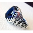 thumbnail image 6 of Blue Sapphire Mens Ring, Natural Blue Sapphire, September Birthstone Sapphire, Silver Jewelry, 925 Silver Ring, Birthday Gift, Heavy Mens Ring, Arabic Oxidized Mans Ring, Christmas, Mens Signet Ring, 6 of 6