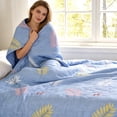 thumbnail image 6 of huayou Funny Botanical Quilt, with Leaves and Deer Pattern Decor, Air-Conditioning Quilt, Breathable and Soft, for Home Decor, 59.06 x 78.74 inch, 6 of 6