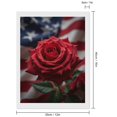 thumbnail image 2 of Diamond Art Kits for Adults, Red Rose Stars Stripes Background 5D Diamond Painting Kits for Adults Beginners, DIY Full Drill Diamond Painting, Gem Art and Crafts 12x16, 2 of 7