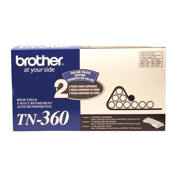 Brother® TN-360, Black Toner Cartridges, Pack Of 2
