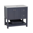 thumbnail image 2 of Lakeshore 36" Bathroom Vanity with Marine Gray Cabinet and Engineered White Top, 2 of 6