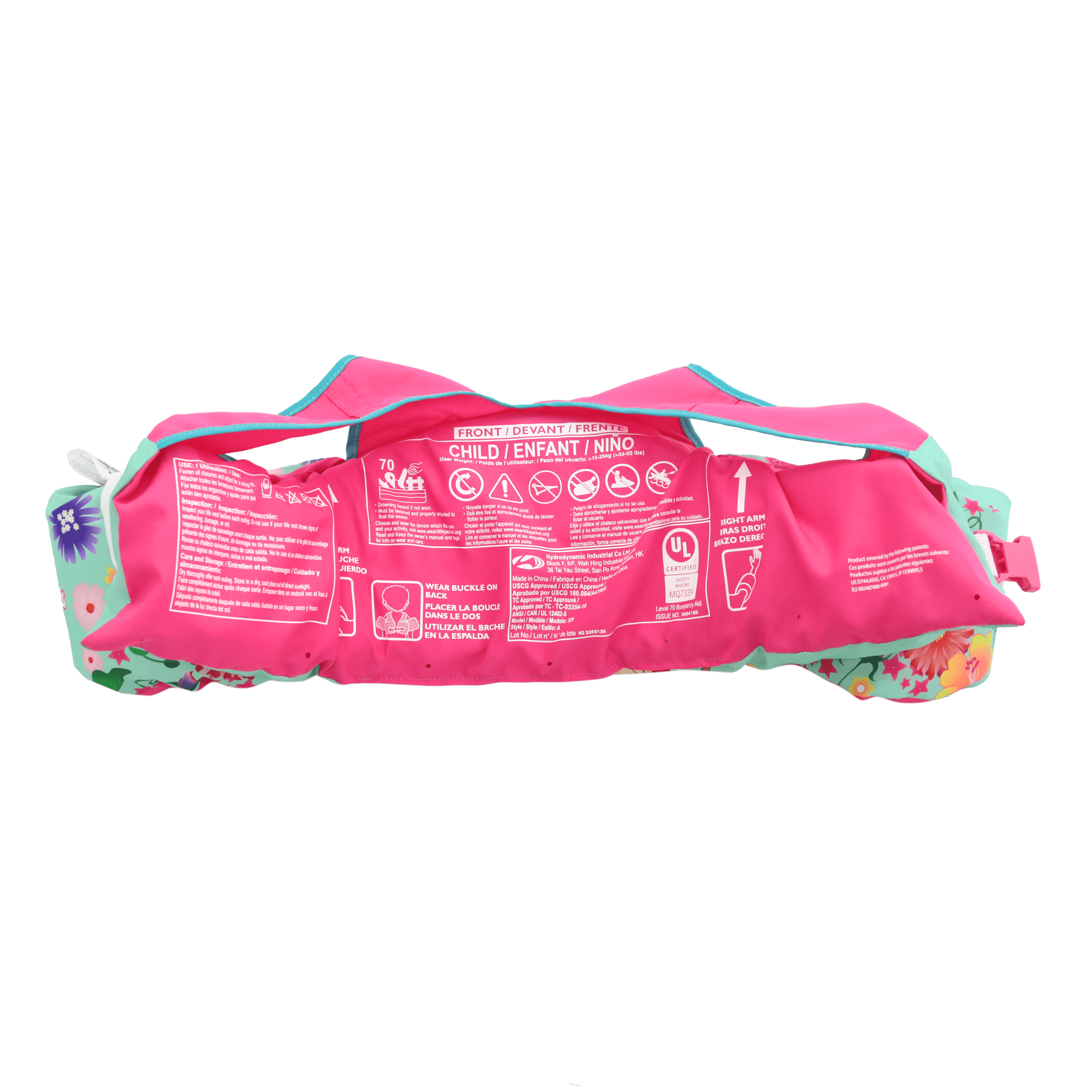 Little Mermaid Life Jackets for Kids, Children’s Paddle Pal Swim Life Vest, 33-55 lbs, Unisex