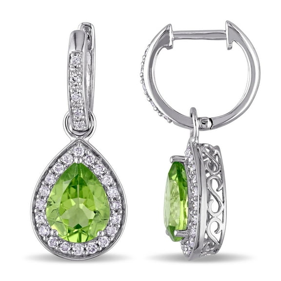 Everly Women's Peridot 14k White Gold Earrings