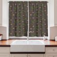 thumbnail image 2 of Ambesonne Exotic Kitchen Curtains, Wild Nature Pudica Leaves, 55"x45", Dark Taupe Olive Green, 2 of 3