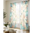 thumbnail image 5 of Beach Coastal Sheer Curtains 84 Inch Length 2 Panels Set for Living Room/Bedroom, Summer Coral Starfish Nautical Ocean Vintage Kitchen Curtains Grommet Semi-Sheer Curtains Window Treatments 52"x84"x2, 5 of 7