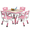 pink, variant on FunsLane Height-Adjustable Kids Table & 4 Chairs Set - Toddler Activity Table with Graffiti Desktop, Non-Slip Legs - for Crafts, Study, Study Room/Daycare/Home - Ages 2-10(Beige)