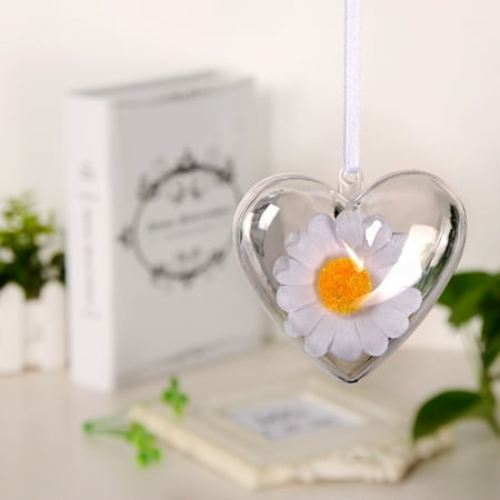 

5Pcs/Set Creative Heart Shape Hanging Decor Beautiful Detachable Plastic Hanging Ball Pendant for Home Black Plastic