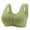 Green, variant on Women's Front Side Buckle Lace Edge No Steel Ring Yoga Sleep Bra - Nylon Spandex, Seamless Gathering Adjustment, Comfortable Fit