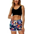 thumbnail image 4 of Women 4th of July Board Shorts Hawaiian Tropical Print Beach Swim Shorts with Pockets, 4 of 10
