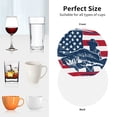 thumbnail image 6 of Yiaed fisherman fishing with USA flag Print Leather Coasters for Drinks - Cup Coasters Coffee Table Kitchen Table Bar, Home & Office Gifts Handmade Drink Coasters-Round Shape, 6 of 6