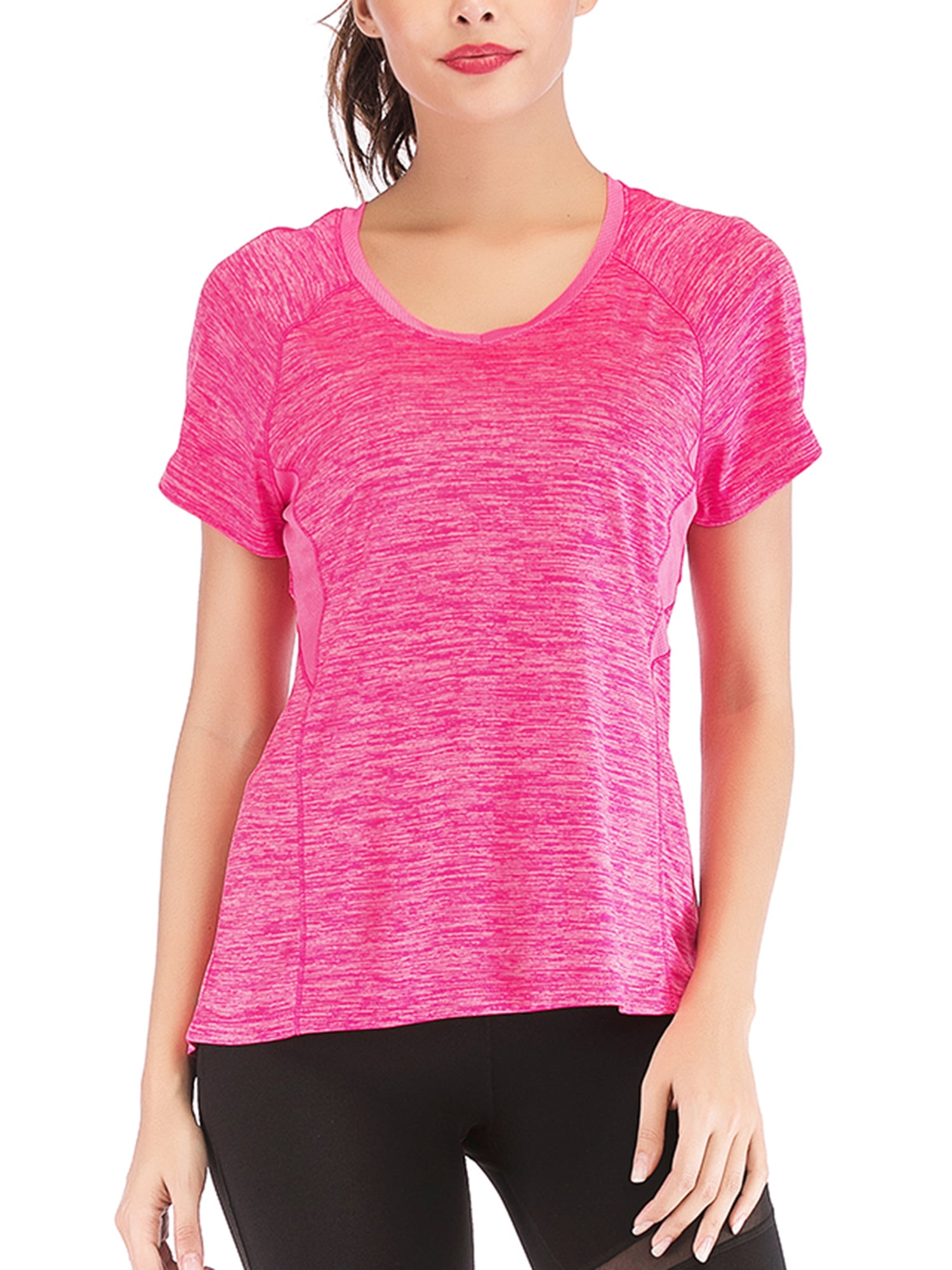 Zengjo Ultra Soft Basic Tee Shirts for Women Scoop Neck Gym Yoga Workout T-Shirt Short Sleeve