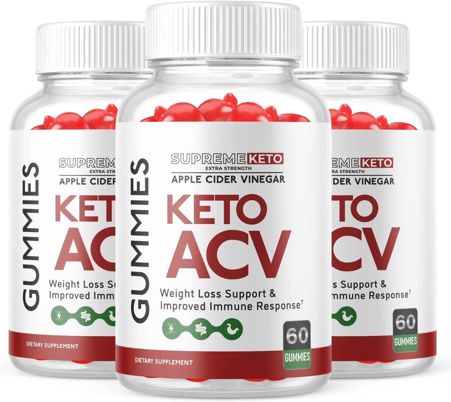 (3 Pack) Supreme Keto ACV Gummies Energy & Focus Boosting Dietary
