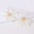 thumbnail image 2 of Pendientes grandes con forma de pétalo grande para mujer, aretes colgantes con flores grandes y gasa Flo, 2 of 5