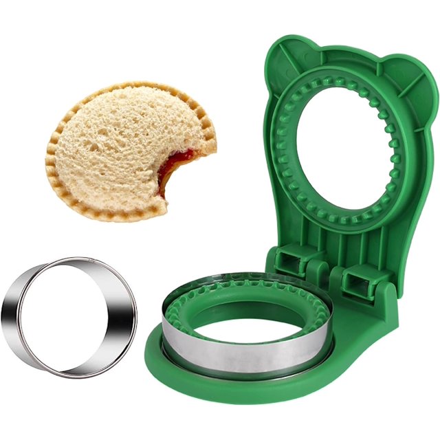 Cortr y sellr para sándwiches desoxidantes para almuerzos de niños, fácil para la escuela y caja bento verde
