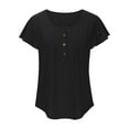 thumbnail image 6 of Ltctricy Women's Tunic Tops Crew Neck Half Button Pleated Short Sleeve Babydoll T Shirts Loose Casual Tee Blouses, 6 of 7