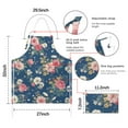thumbnail image 7 of Pioneer Flower Floral Print Pattern Apron-Garden Aprons for Women with Pockets-Cotton Linen Waterproof Kitchen Cooking Gardening Aprons Adjustable for Kitchen,Cooking,BBQ and Salon 33x27 Inch, 7 of 7