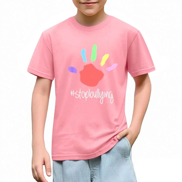Camiseta de Vestido de Manga Corta de Niños Moda Lindo Cuello Redondo Impresión Tee Niños Niños Niños Camiseta Tela Suave Y Transpirable Uso Diario Casual