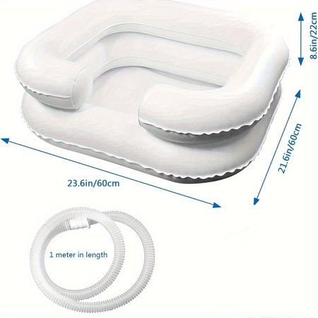 DEKAXID Portable Inflatable Shampoo Basin With Neck Support - Leak-Proof Mess-Free Design For Elderly & Disabled - Ideal For Dreadlocks Curly & Thick Hair