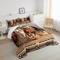 thumbnail image 4 of Feelyou 3D Rustic Horse Bedding Comforter Set, Hippie Bohemian Aztec Twin Comforter Sets, Farmhouse Western Animal Reversible Bedding Set, Breathable Home Decor, 2-Piece, 4 of 8