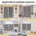 thumbnail image 6 of Simple Black White Stripes Kitchen Curtains 63 Inch Length, Modern Stripes Grommet Top Bedroom Living Room Curtains, Light Filtering Cafe Curtain Drapes 2 Panels Set 104''x63'', 6 of 9