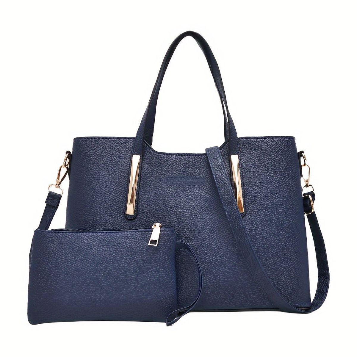 XGZHP2 Stylish Women s 2Pcs Tote Bag Set with Chic Clutch Purse Trendy Solid Color Crossbody Combo for Fashionable Ladies Walmart